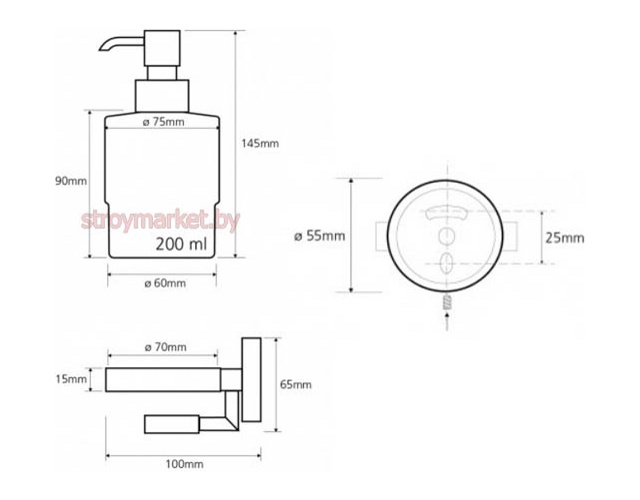 Дозатор для жидкого мыла BEMETA Omega с магнитной мыльницей 104109182