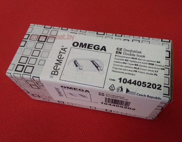 Вешалка с двумя крючками BEMETA Omega 104405202 12 см