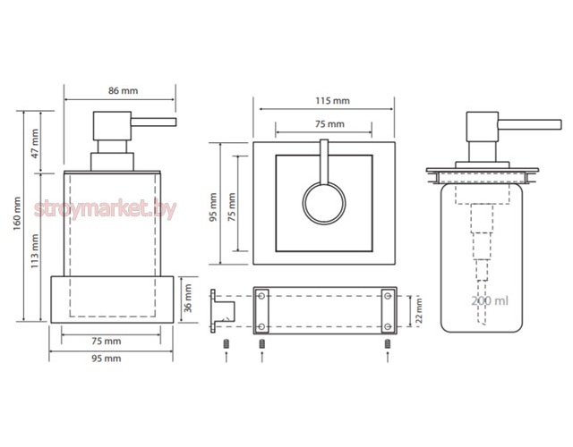 Дозатор для жидкого мыла BEMETA Gamma 145509012 хром/белый