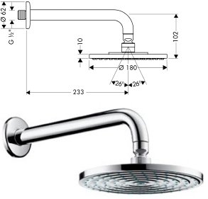 Верхний душ HANSGROHE Raindance AIR 27476000 - фото1