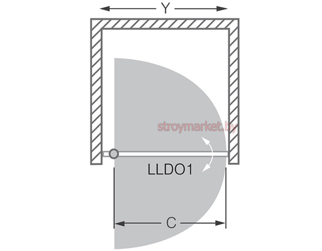 Душевая дверь ROTH Lega Line LLDO1/100 100x190 см хром/прозрачный