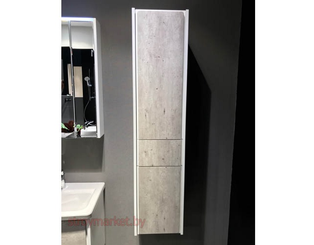 Боковой шкаф ROCA Ronda 139x32 см левый бетон/белый глянец