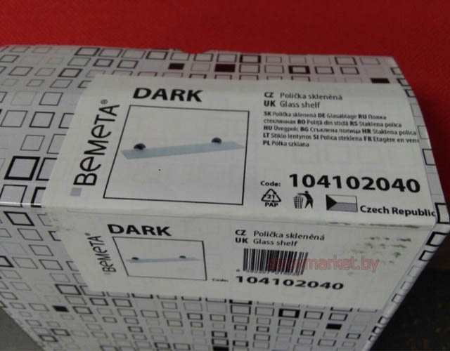 Полка стеклянная черная BEMETA Dark 104102040 60 см