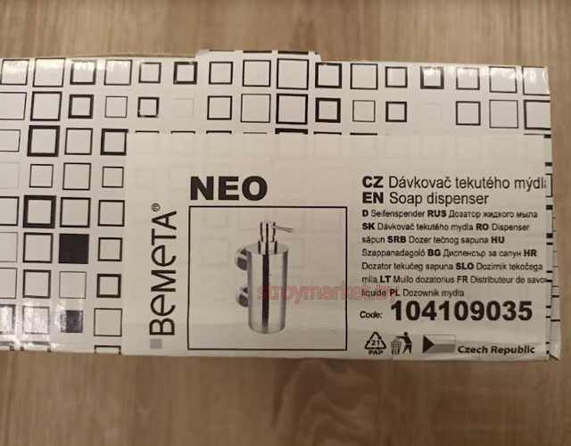 Дозатор для жидкого мыла BEMETA Neo 104109035