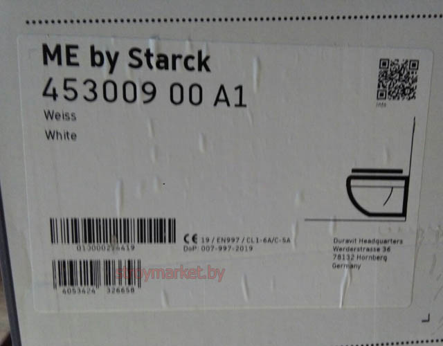 Унитаз подвесной DURAVIT ME by Starck 45300900A1 в комплекте с крышкой