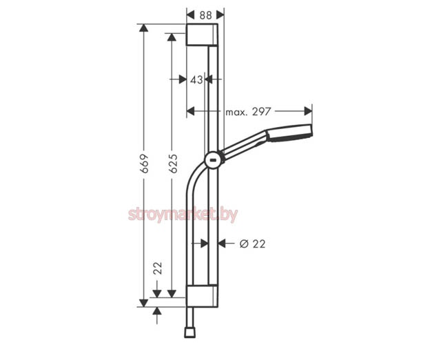 Душевой набор HANSGROHE Pulsify Relaxation 105 3 jet 24160000 штанга 65 см - фото2 Душевой набор HANSGROHE Pulsify Relaxation 105 3 jet 24160000 штанга 65 см - фото2
