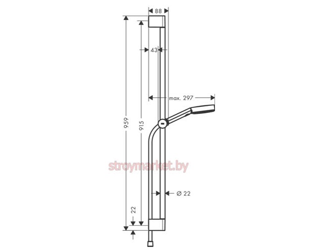 Душевой набор HANSGROHE Pulsify Relaxation 105 3 jet 24170000 штанга 90 см - фото2 Душевой набор HANSGROHE Pulsify Relaxation 105 3 jet 24170000 штанга 90 см - фото2