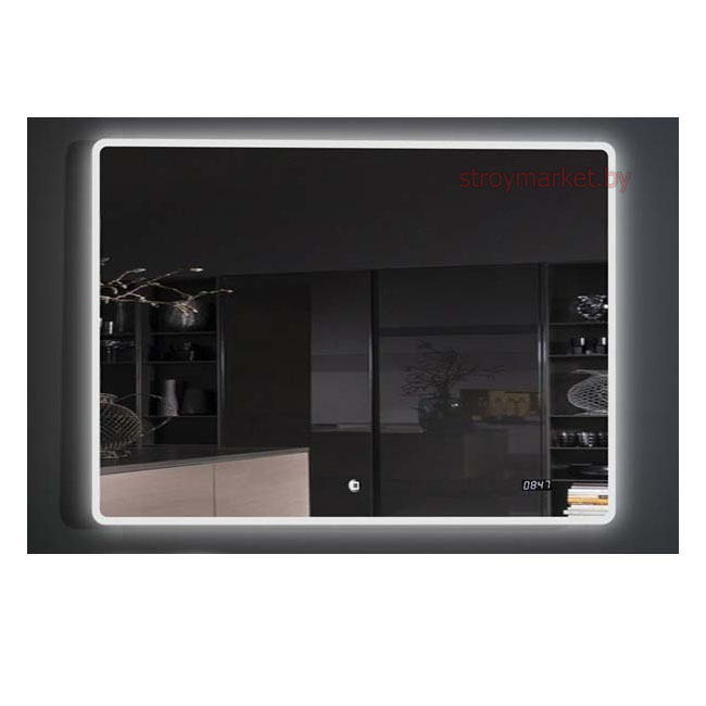 Зеркало ESBANO ES-2073KDS 100х80 с подсветкой, подогревом и часами