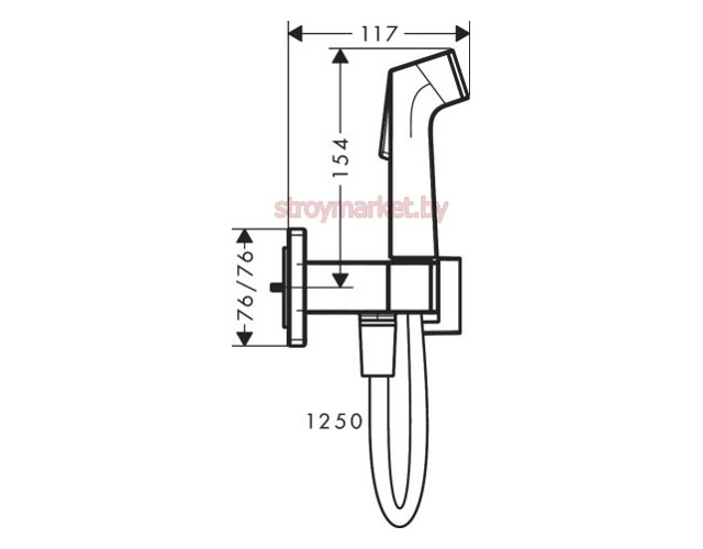 Набор для псевдобиде HANSGROHE Bidette 1 jet E EcoSmart 29233670 черный - фото2