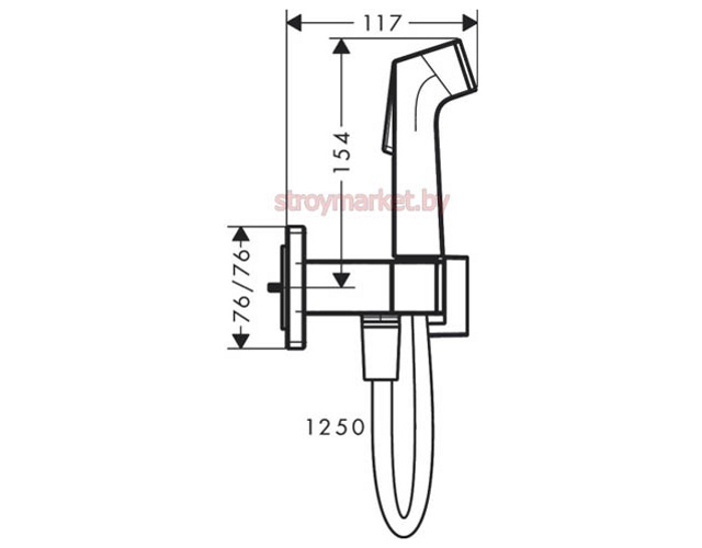 Набор для псевдобиде HANSGROHE Bidette 1 jet E EcoSmart 29233700 белый - фото2