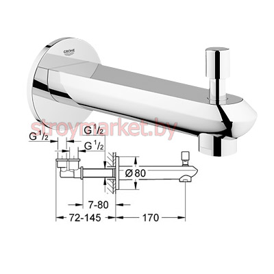 Излив для ванны GROHE Eurodisc Cosmopolitan 13279002