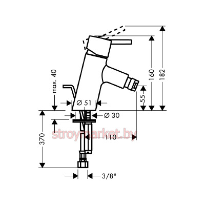 Смеситель для биде HANSGROHE Talis S 32222000 с донным клапаном - фото2