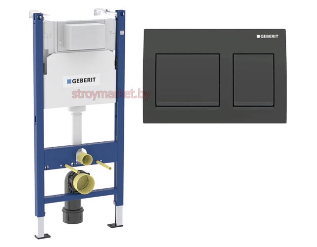 Инсталляция GEBERIT Alpha 112 см 458.233.00.2 с кнопокой матовый черный Alpha35 - фото1