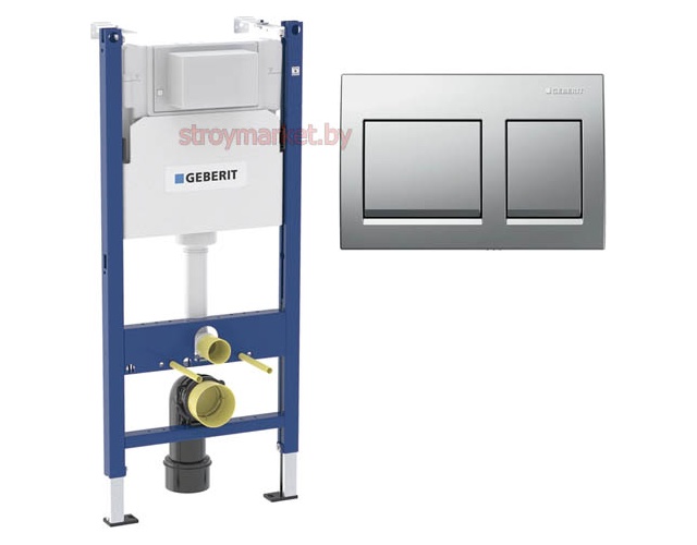 Инсталляция GEBERIT Alpha 112 см 458.233.00.2 с кнопокой матовый хром Alpha35 - фото1