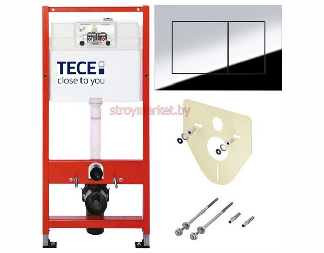Инсталляция для унитаза TECE TECEbase 9400412 комплект 4 в 1 с кнопкой глянцевый хром