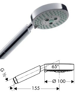 Лейка HANSGROHE Raindance S 100 AIR 3jet 28504000 - фото1