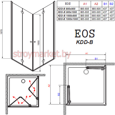    RADAWAY Eos KDD-B 100x90 