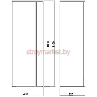 Шкафчик подвесной боковой KOLO Domino XL 88360-000 средний 110 см белый глянец