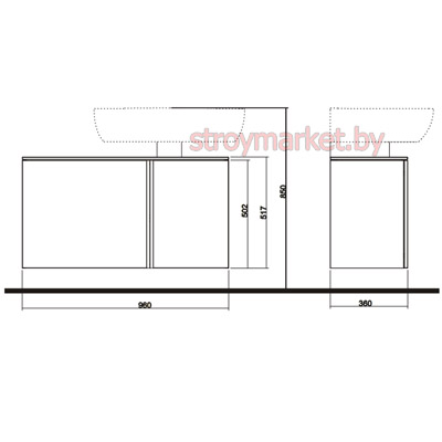 Шкафчик подвесной универсальный KOLO Domino XL 89300-000 96 см венге