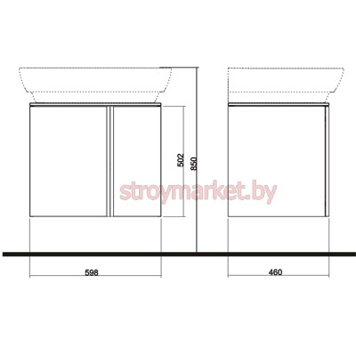 Шкафчик подвесной универсальный KOLO Domino XL 89306-000 60 см белый глянец
