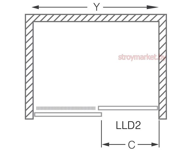 Душевая дверь ROLTECHNIK Lega Line LLD2 140x190 см стекло прозрачное - фото2