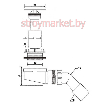 Сифон для душевого поддона MCALPINE MRS6C-S диаметр 50-70 мм - фото2