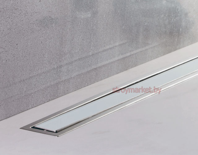 Душевой трап PESTAN Confluo Premium Line Glass 550 перевёртыш - нержавейка/белое стекло