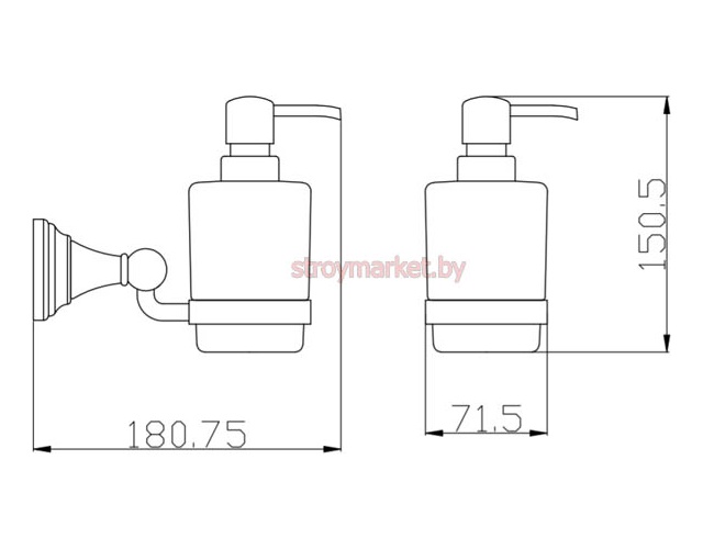 Дозатор для жидкого мыла RAV SLEZAK Morava MKA0303SM бронза