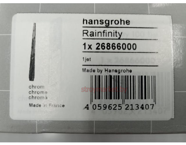 Душевая лейка HANSGROHE Rainfinity Baton 26866000 хром