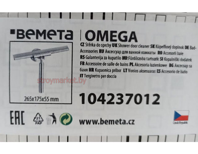 Скребок для душевой кабины BEMETA Omega 104237012
