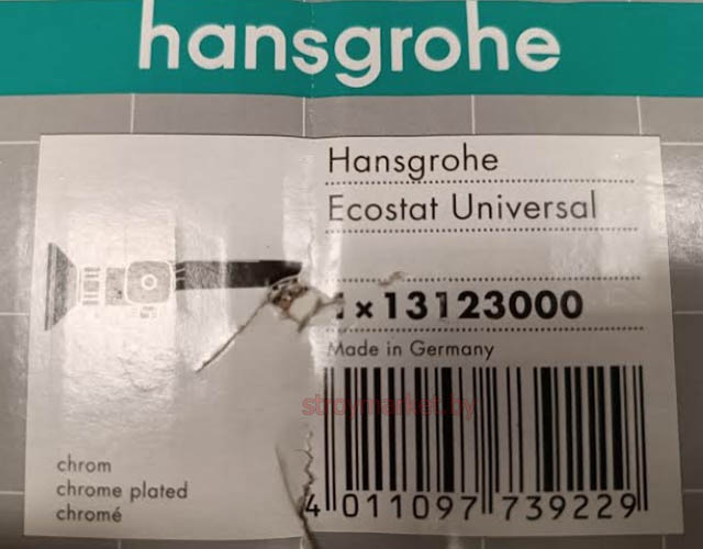 Смеситель термостат для ванны HANSGROHE Ecostat Universal 13123000 хром фото-4