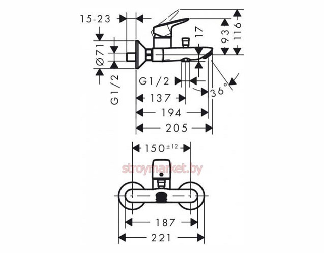 Смеситель для ванны HANSGROHE LivaFine 72487000 хром - фото2 Смеситель для ванны HANSGROHE LivaFine 72487000 хром - фото2