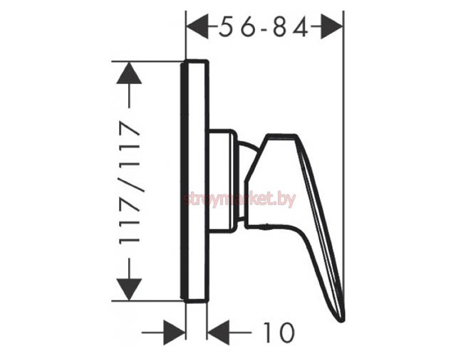 Смеситель для душа HANSGROHE Logis 71604000 встраиваемый фото-2