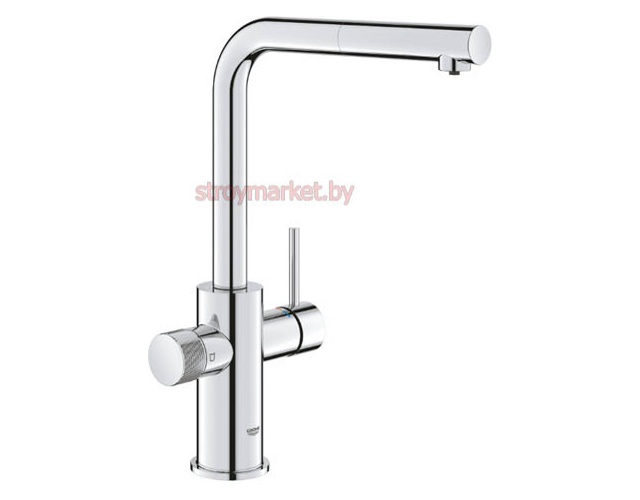 Смеситель для кухни GROHE Minta 30590000 с подключением к водному фильтру и выдвижным изливом хром - фото1