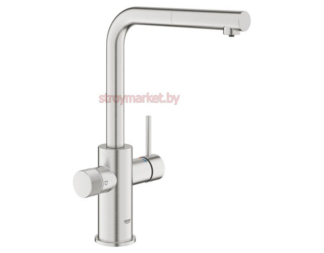 Смеситель для кухни GROHE Minta 30590DC0 с подключением к водному фильтру и выдвижным изливом суперсталь - фото1 Смеситель для кухни GROHE Minta 30590DC0 с подключением к водному фильтру и выдвижным изливом суперсталь - фото1
