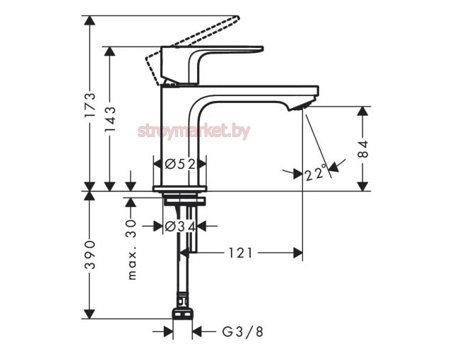 Смеситель для умывальника HANSGROHE Rebris S 72503000 хром фото-2