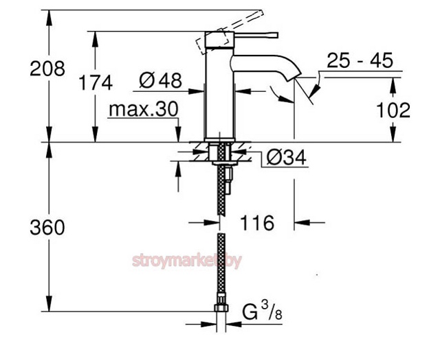 Смеситель для умывальника GROHE Essence 23590001 фото-2