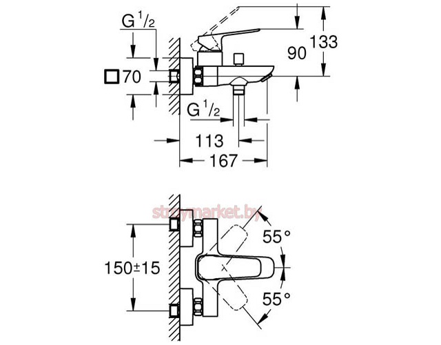 Смеситель для ванны GROHE Cubeo 1018130000 фото-2 Смеситель для ванны GROHE Cubeo 1018130000 фото-2