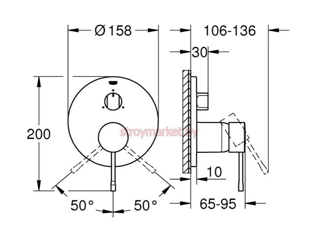 Смеситель для ванны GROHE Essence 24092001 на три выхода встраиваемый - фото2