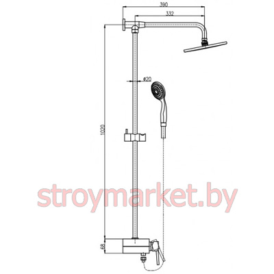 Душевая система RAV-SLEZAK SK6031 с верхним и ручным душем  фото-2