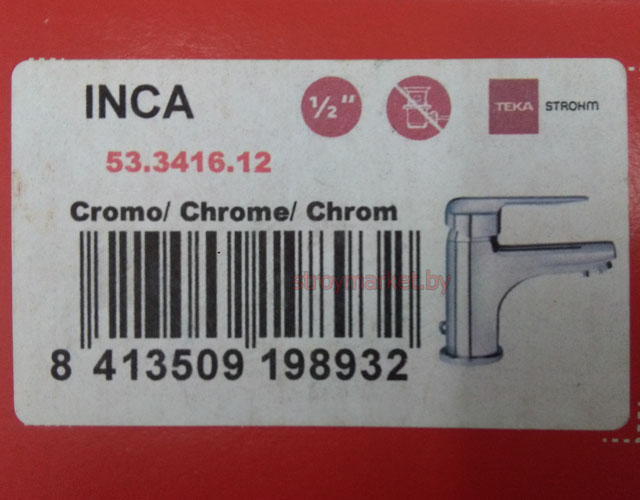 Смеситель для умывальника Teka Inca 53341602 без донного клапана