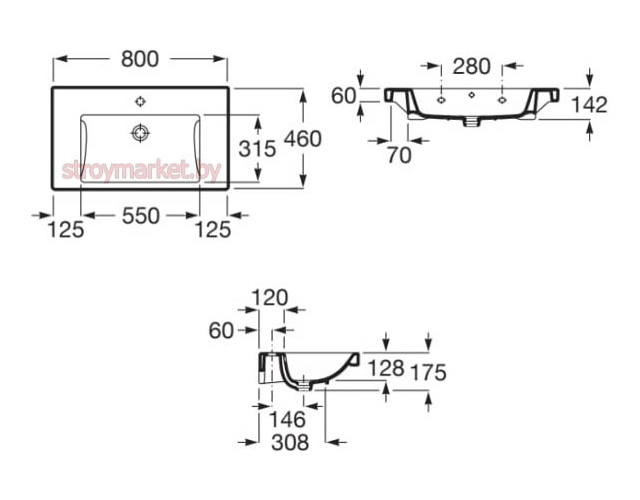 Умывальник ROCA The Gap 3270M0000 80x46 фото-2