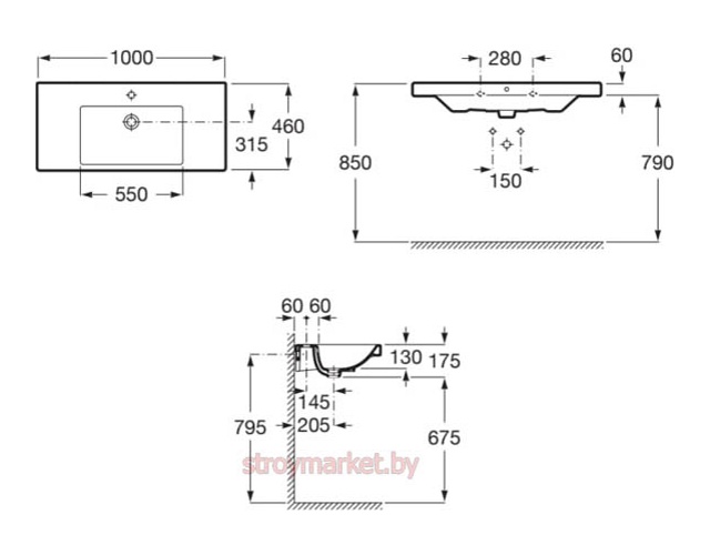 Умывальник ROCA The Gap 3270MA000 100x46 фото-2