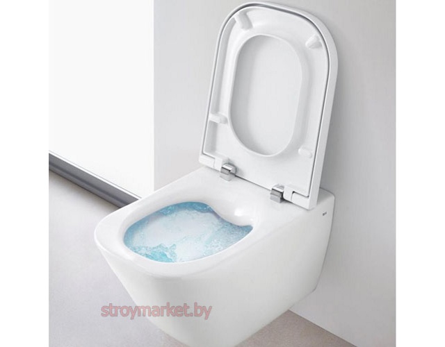 Унитаз подвесной ROCA Gap Clean Rim без ободка 34647L000 с сиденьем 80147200B фото-6