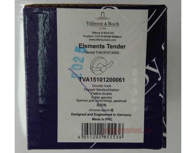 Крючок двойной для ванной VILLEROY&BOCH Elements Tender TVA15101200061