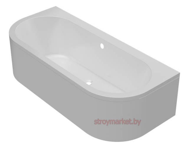 Ванна акриловая пристенная BONITO HOME Aura 170x75 BH-AU-104-170W/St+BH-AU-P-170