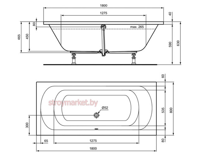    IDEAL STANDARD HOTLINE Duo 180x80