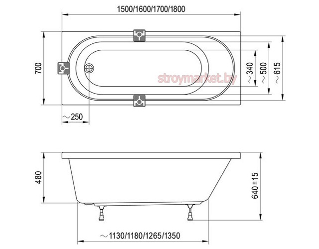    RAVAK Sonata II 180x70 C636R00000