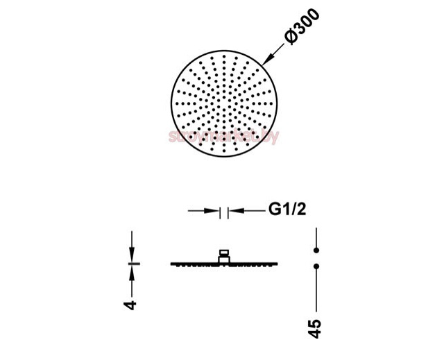 Верхний душ TRES 134315010 диаметр 300 мм - фото2